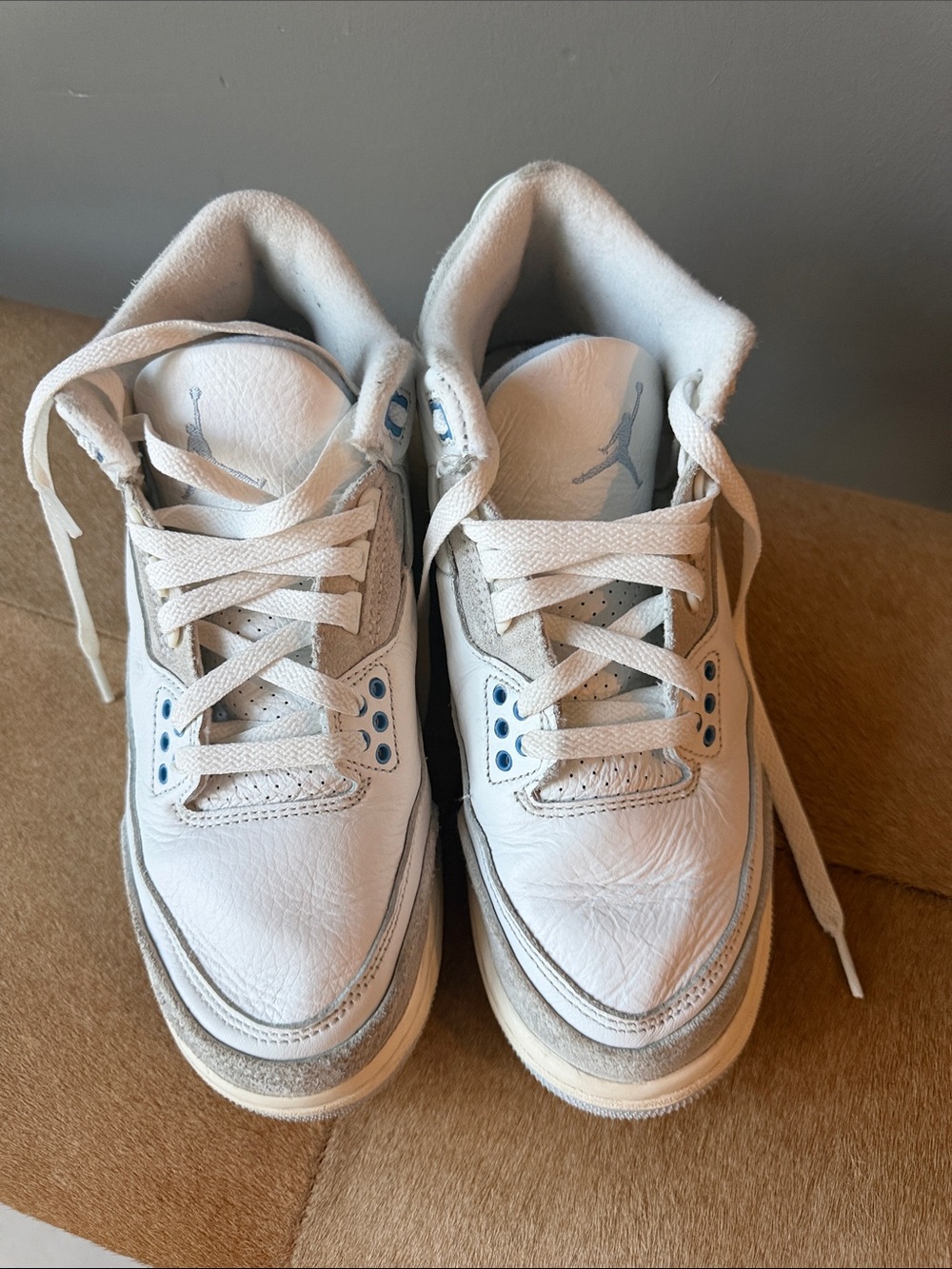 Jordan Kids White with Light Blue Accent Low-Top Sneakers